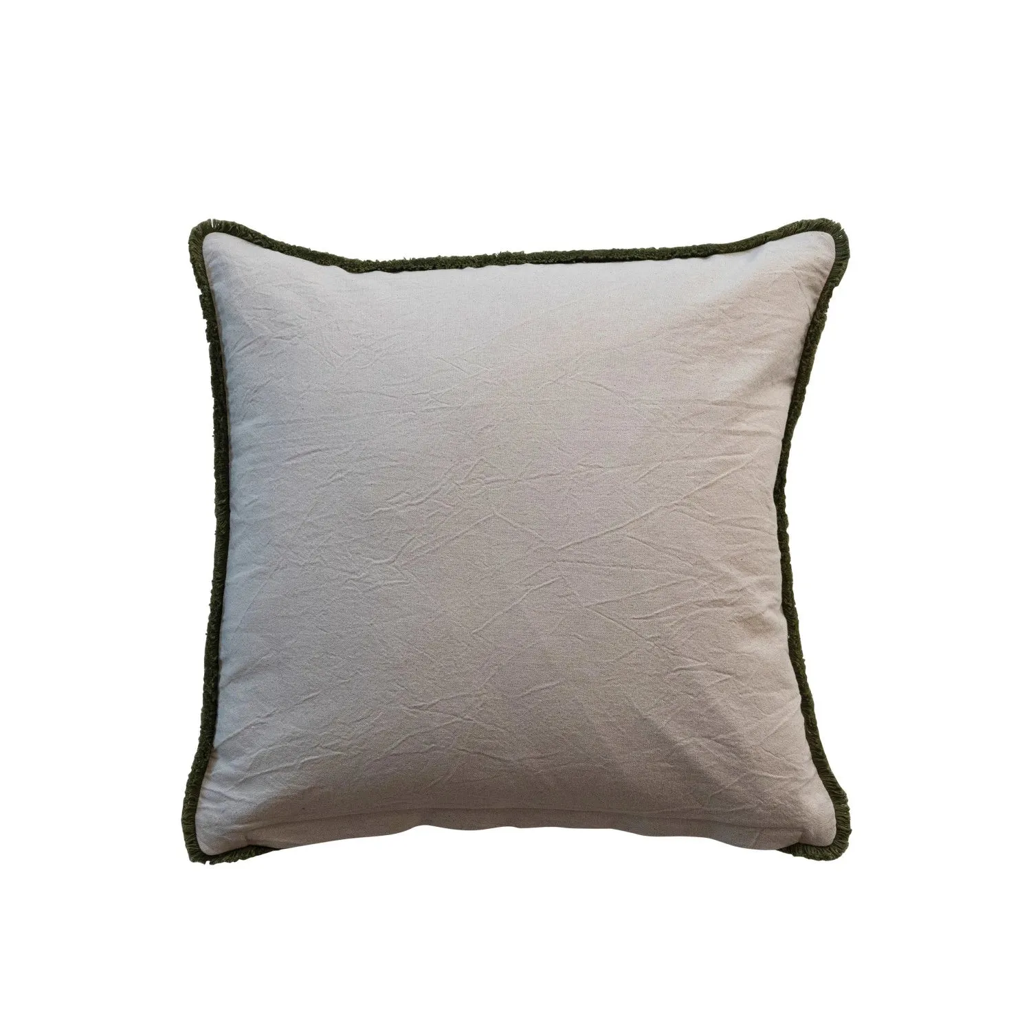 18" Square Cotton Slub Printed Pillow