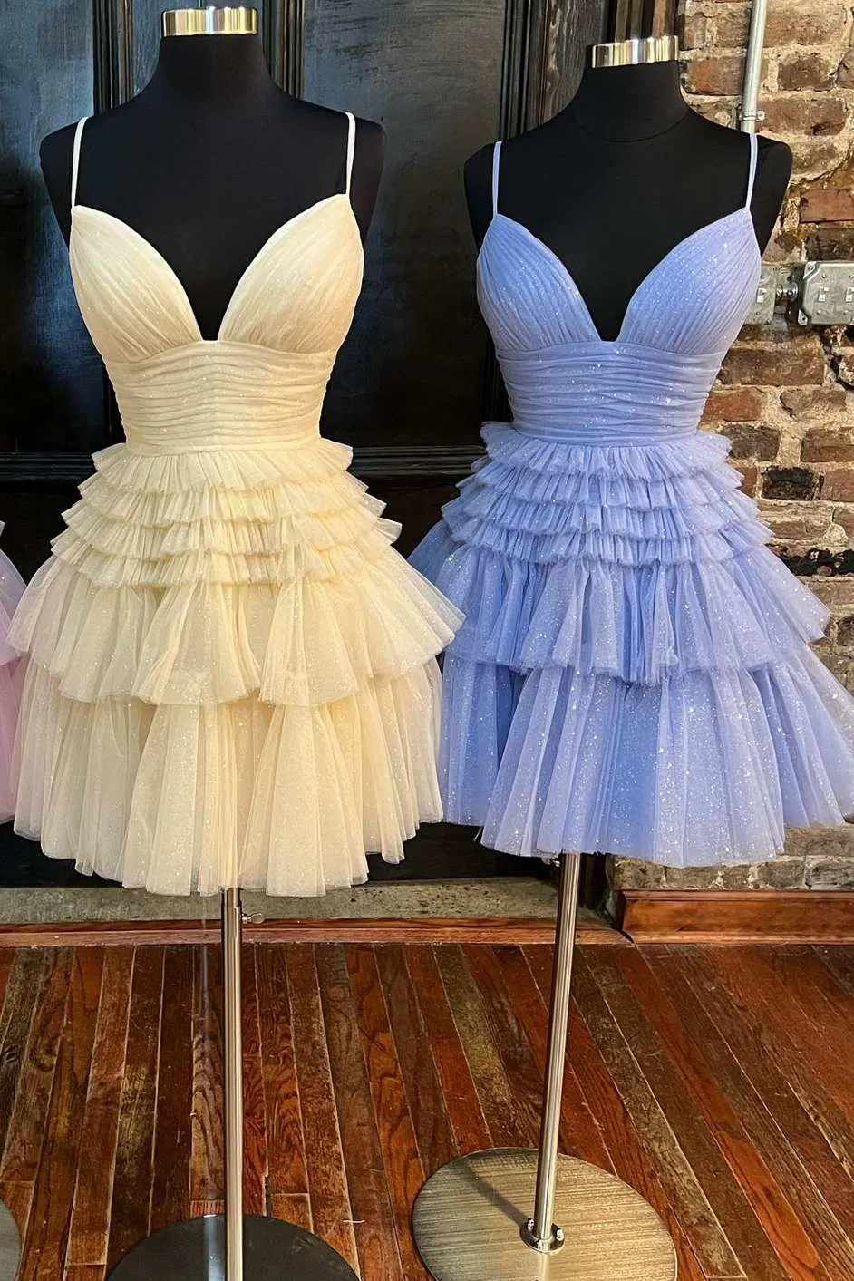 A-Line Multi-Tiered Short Party Dress,Light Pink Cocktail Dresses