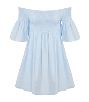 Arianna Smocked Bell Sleeve Mini Dress