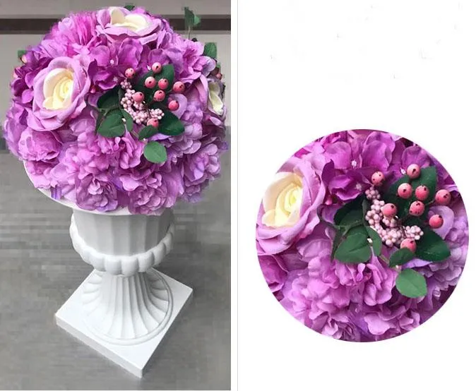 Artificial Flower Rose Hydrangea Arrangement Lilac