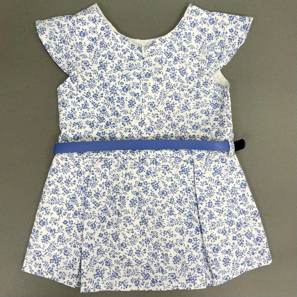 Blue Floral Frock with belt