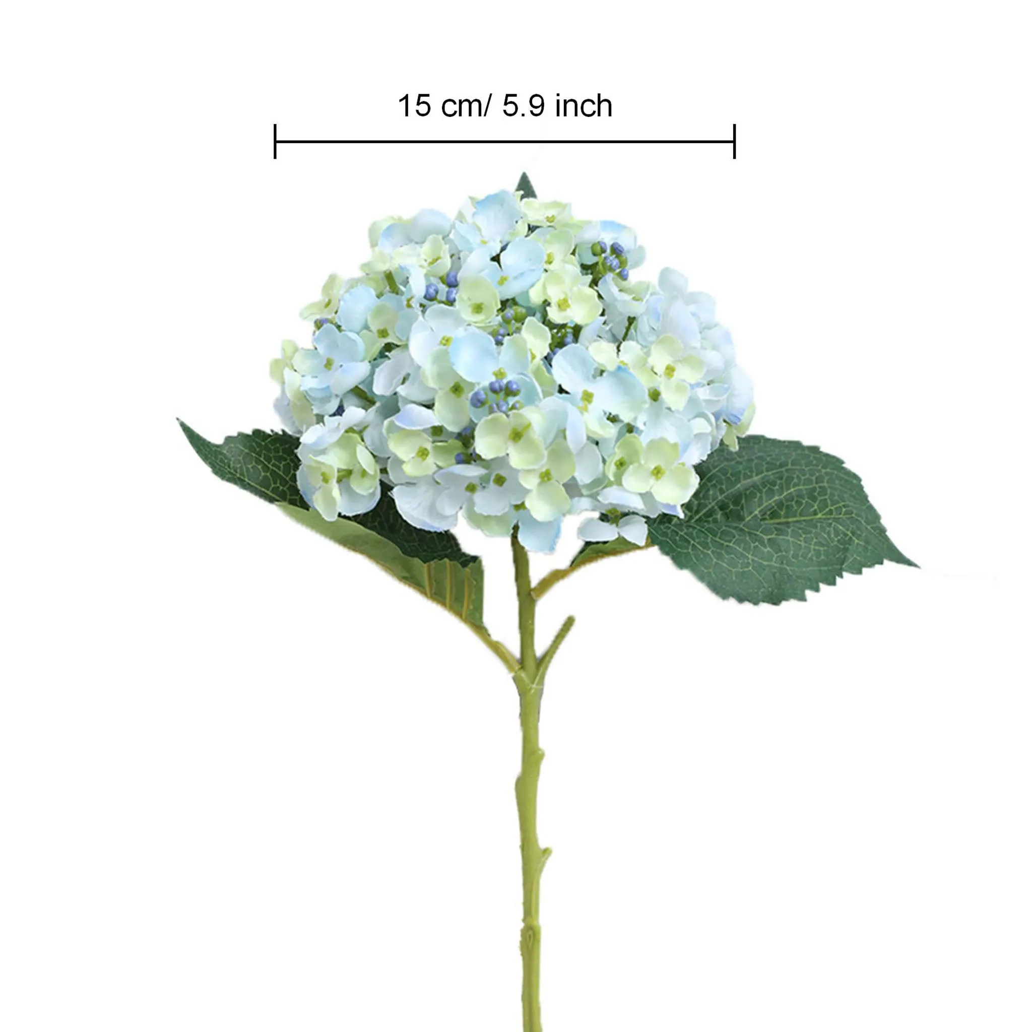 Blue Green Artificial Hydrangea Flower 5pcs