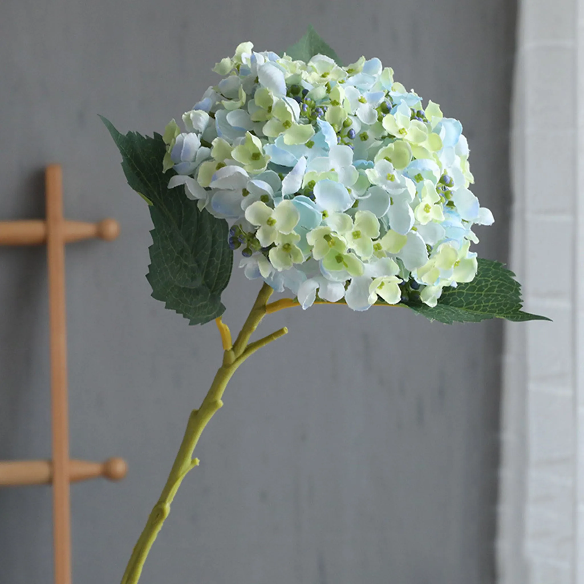 Blue Green Artificial Hydrangea Flower 5pcs