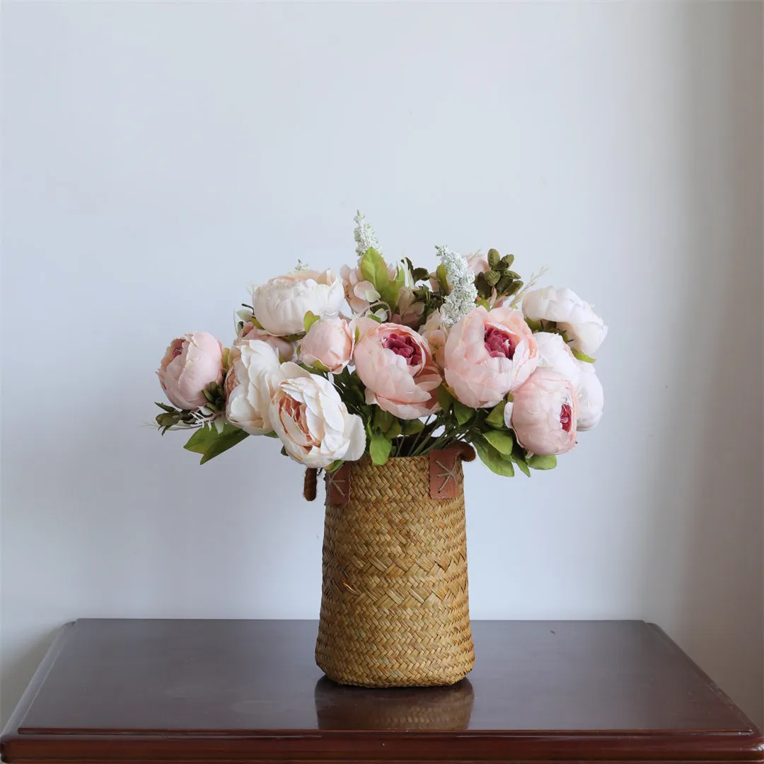 Blush Peony Flowers Artificial Silk Peony For Wedding Arrangement Fake Flowers