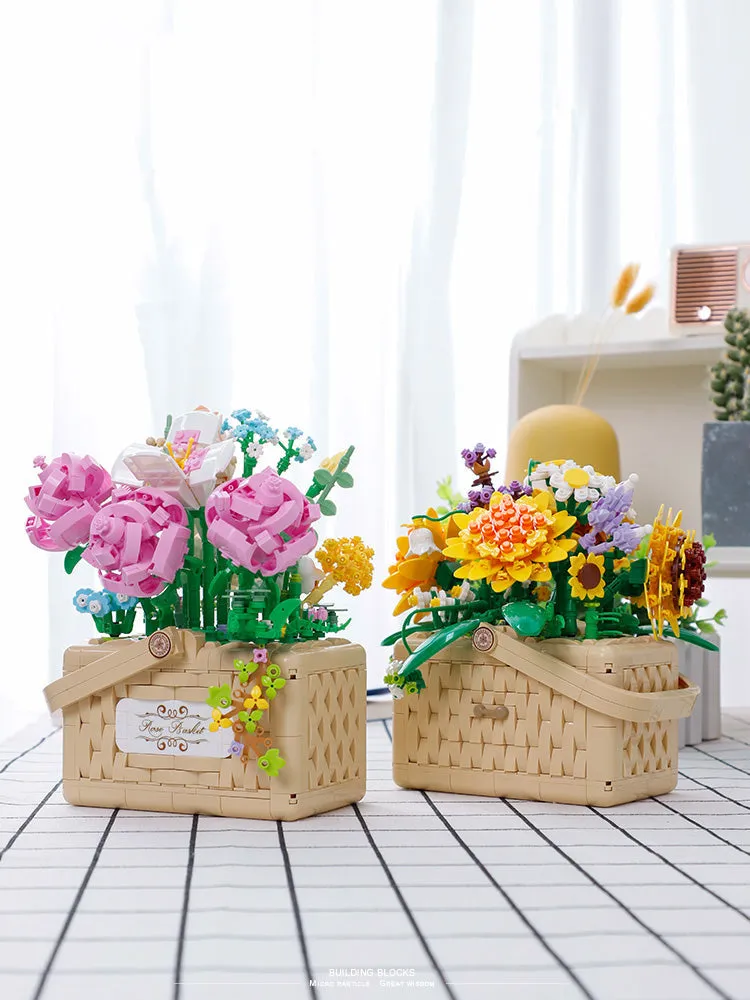 Building Block Basket Bouquet Set