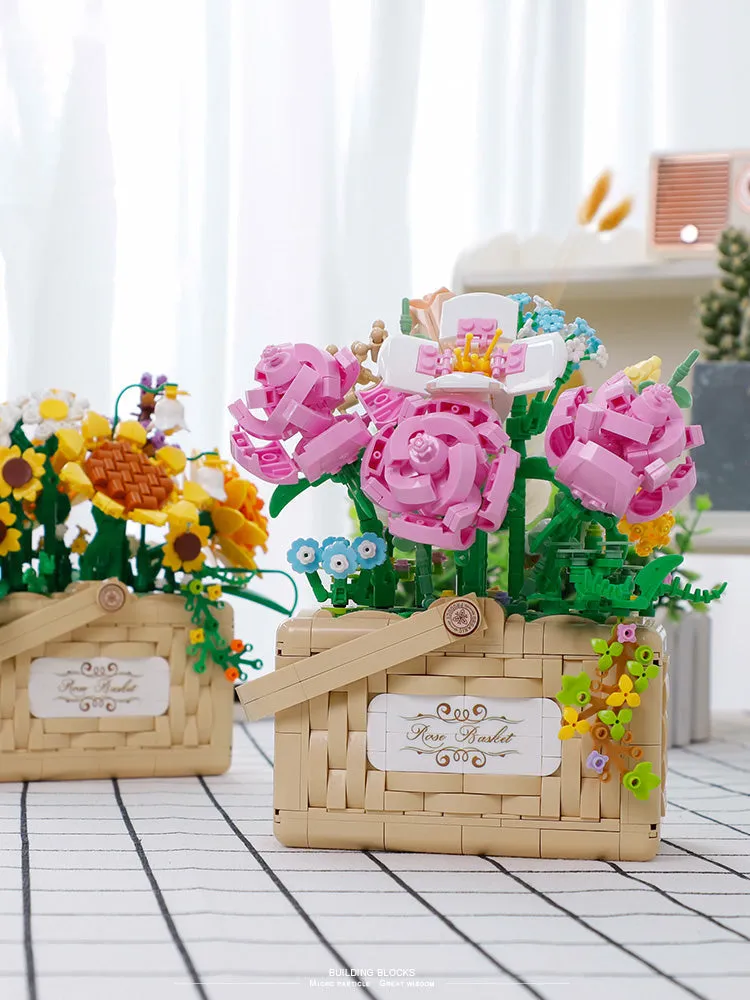 Building Block Basket Bouquet Set