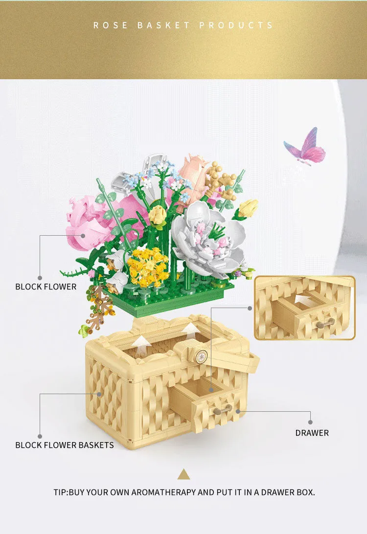 Building Block Basket Bouquet Set