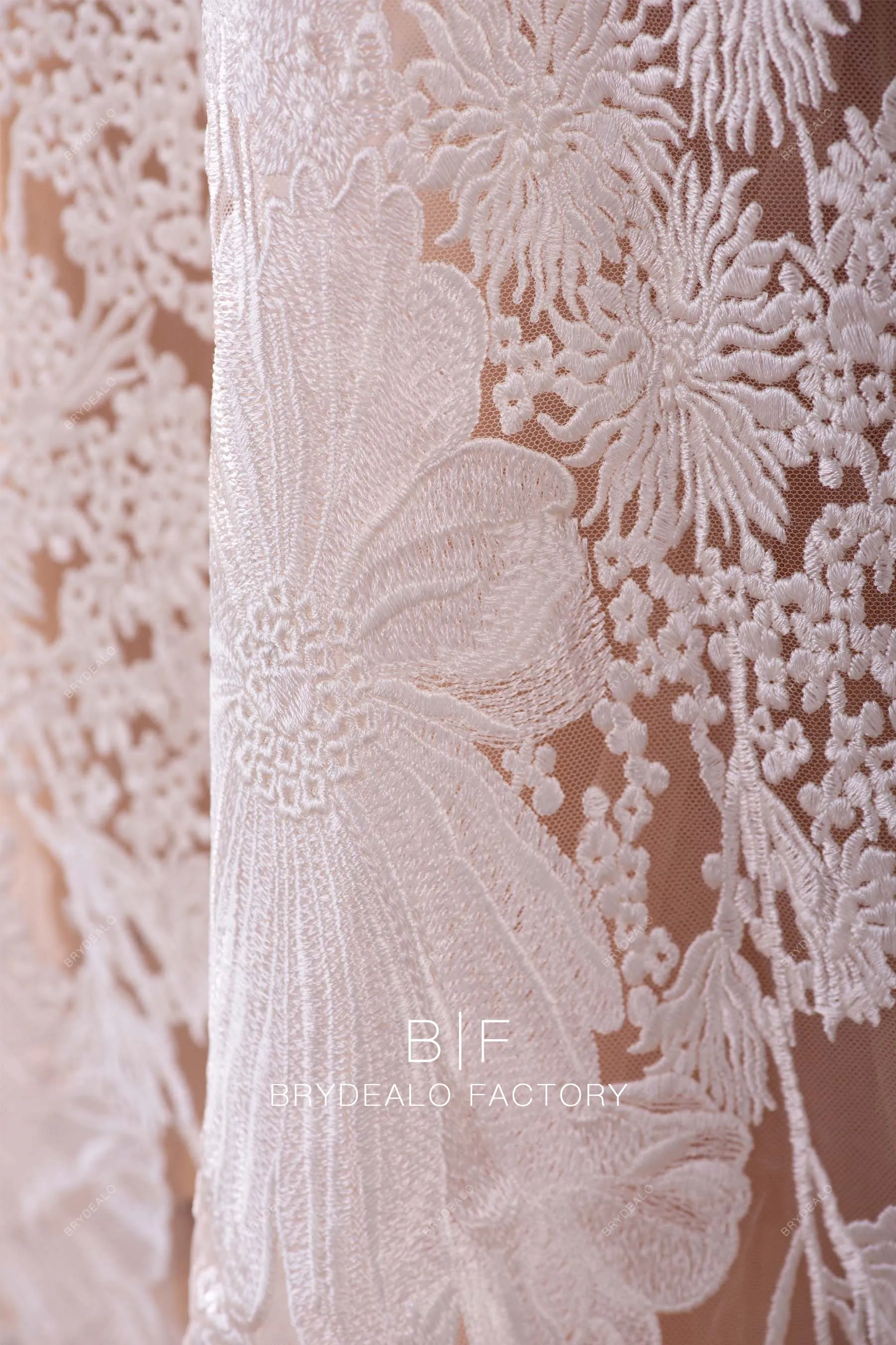 Designer Embroidery Wild Flower Lace Fabric Online