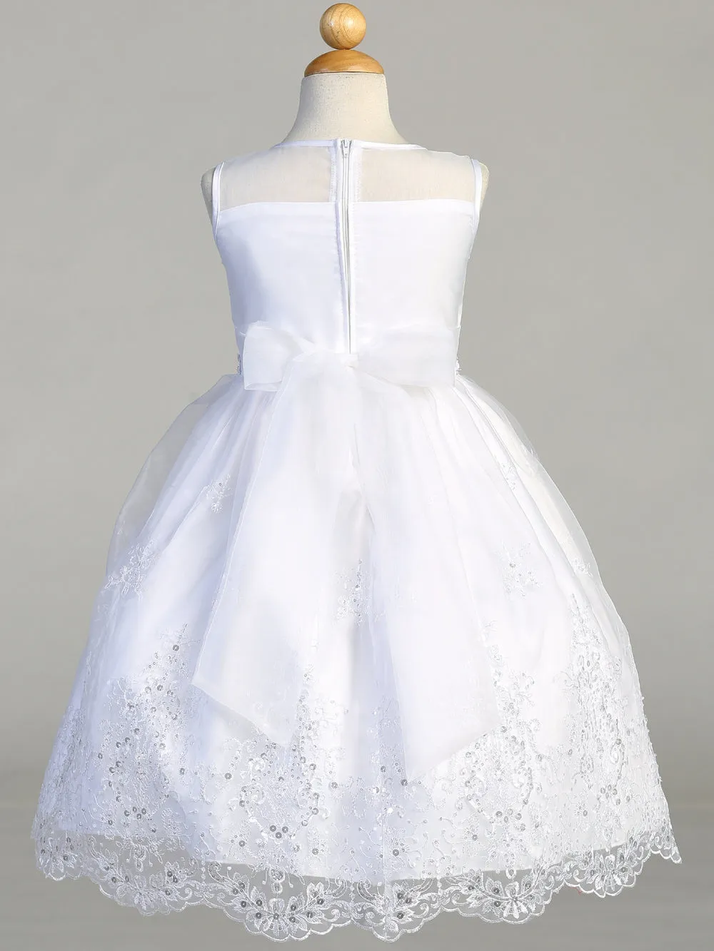 First Communion Dress Embroidered Organza with Sequins LNKSP180