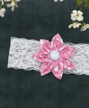 Floral Big Flower Headband - Light Pink