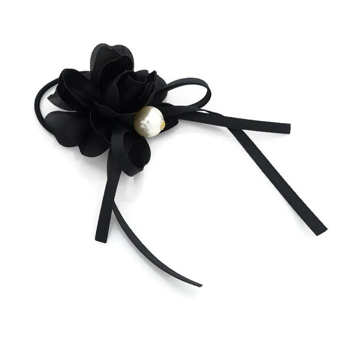 Flower Bow Knot Decorated Pretty Ponytail Holder Hair Elastic