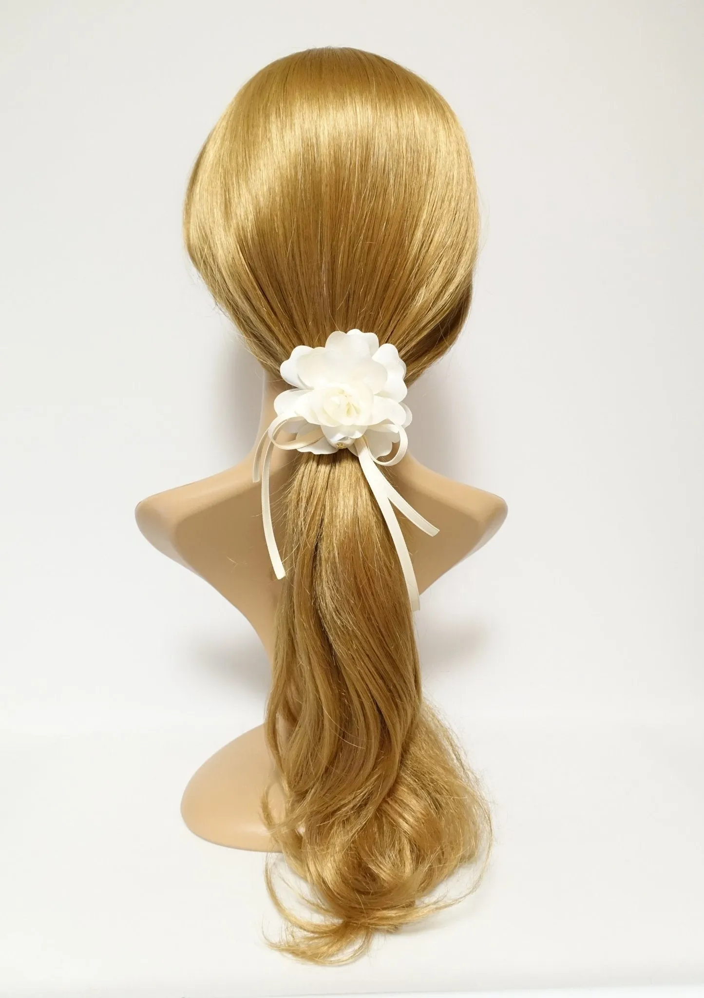 Flower Bow Knot Decorated Pretty Ponytail Holder Hair Elastic