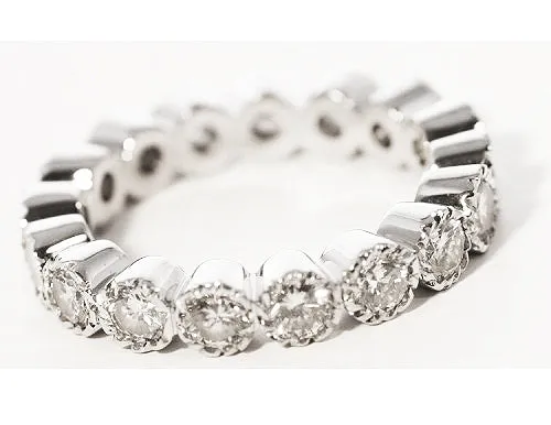 Flower Milgrain Diamond Eternity Band