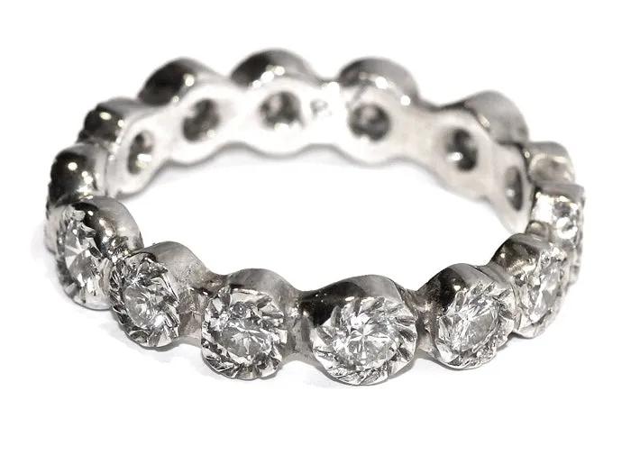 Flower Milgrain Diamond Eternity Band