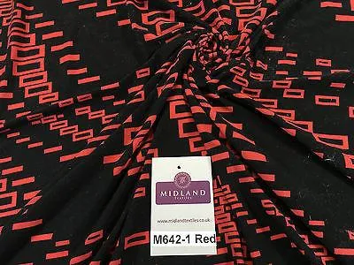 Geometric printed ity stretch jersey Lycra dress Fabric 58" wide M642 Mtex