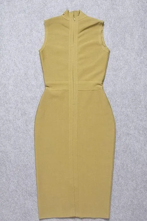 Grace Bandage Midi Dress - Olive Green