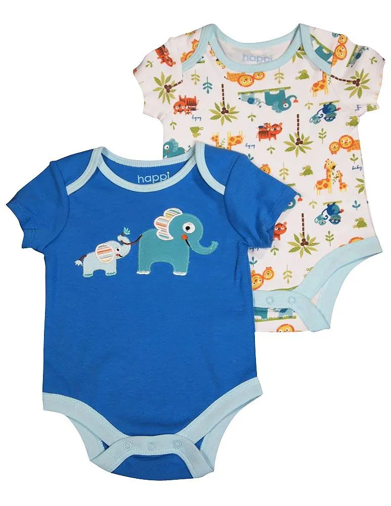 Happi by Dena - Baby Boys 2 Piece Short Sleeve Bodysuit Set