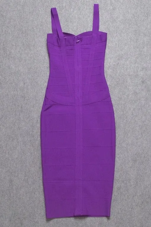 Heidi Bandage Midi Dress - Plum Purple