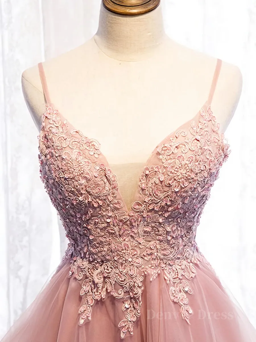 High Low Pink Lace Prom Dresses Pink High Low Formal Graduation Homecoming Dresses