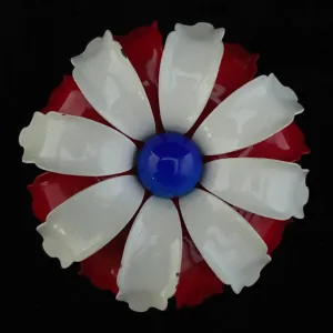 Late 60s/ Early 70s Dome-Shaped Enamel Flower Brooch