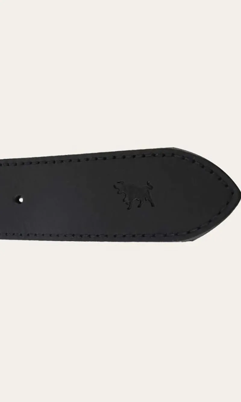 Leather James Belt Black/Silver