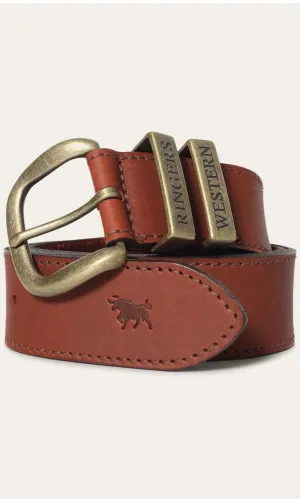 Leather James Belt Tawney Brown/Gold