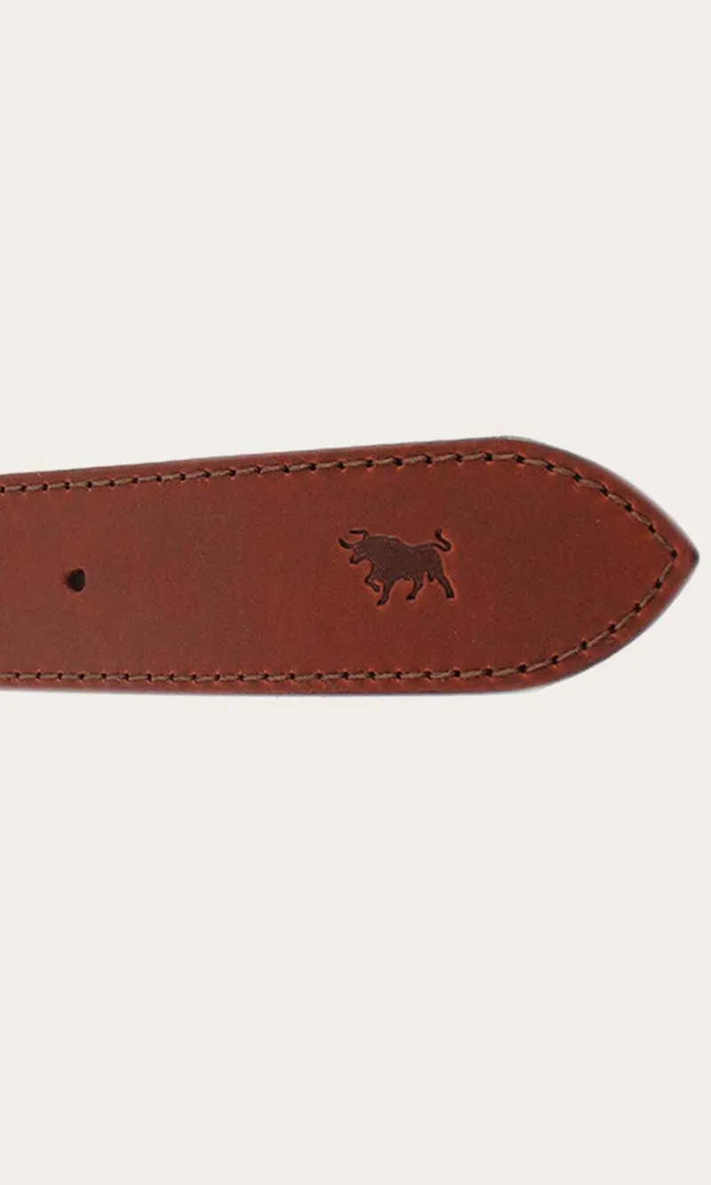 Leather James Belt Tawney Brown/Gold