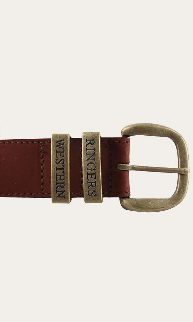 Leather James Belt Tawney Brown/Gold