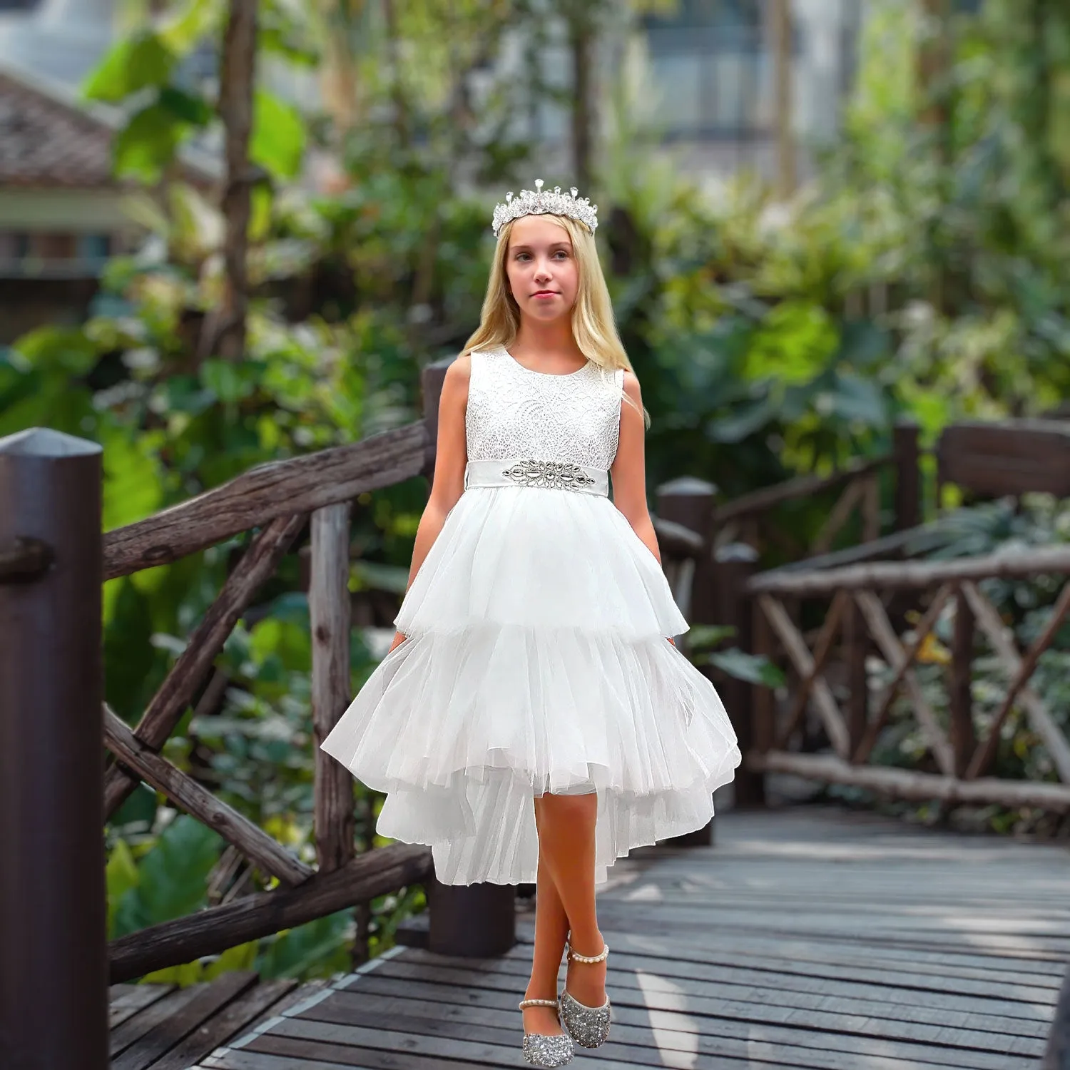 Maya Communion Dress - Cloudy White