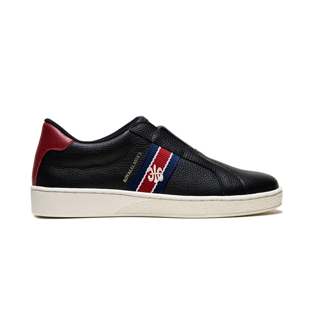 Men's Bishop Black Blue Red Leather Sneakers 01733-951