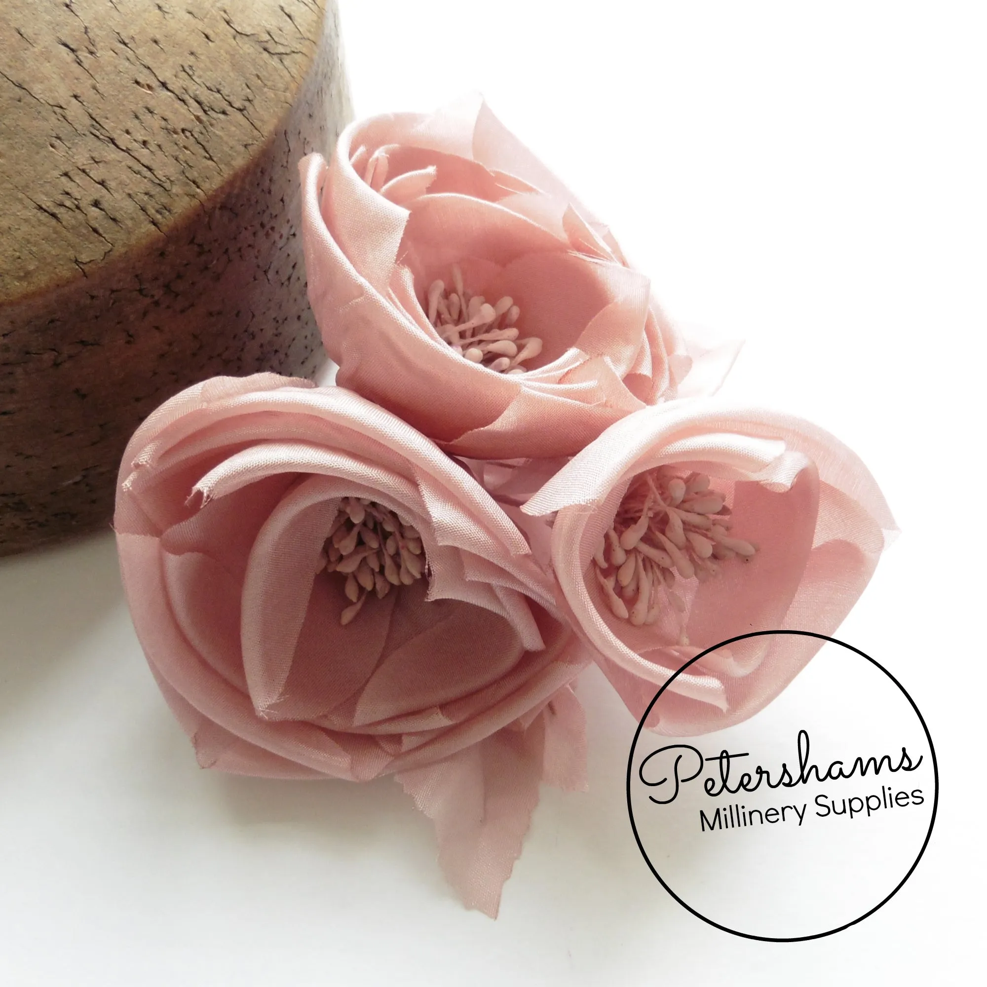 'Michelle' Silk Ranunculus Millinery Flower Hat Mount