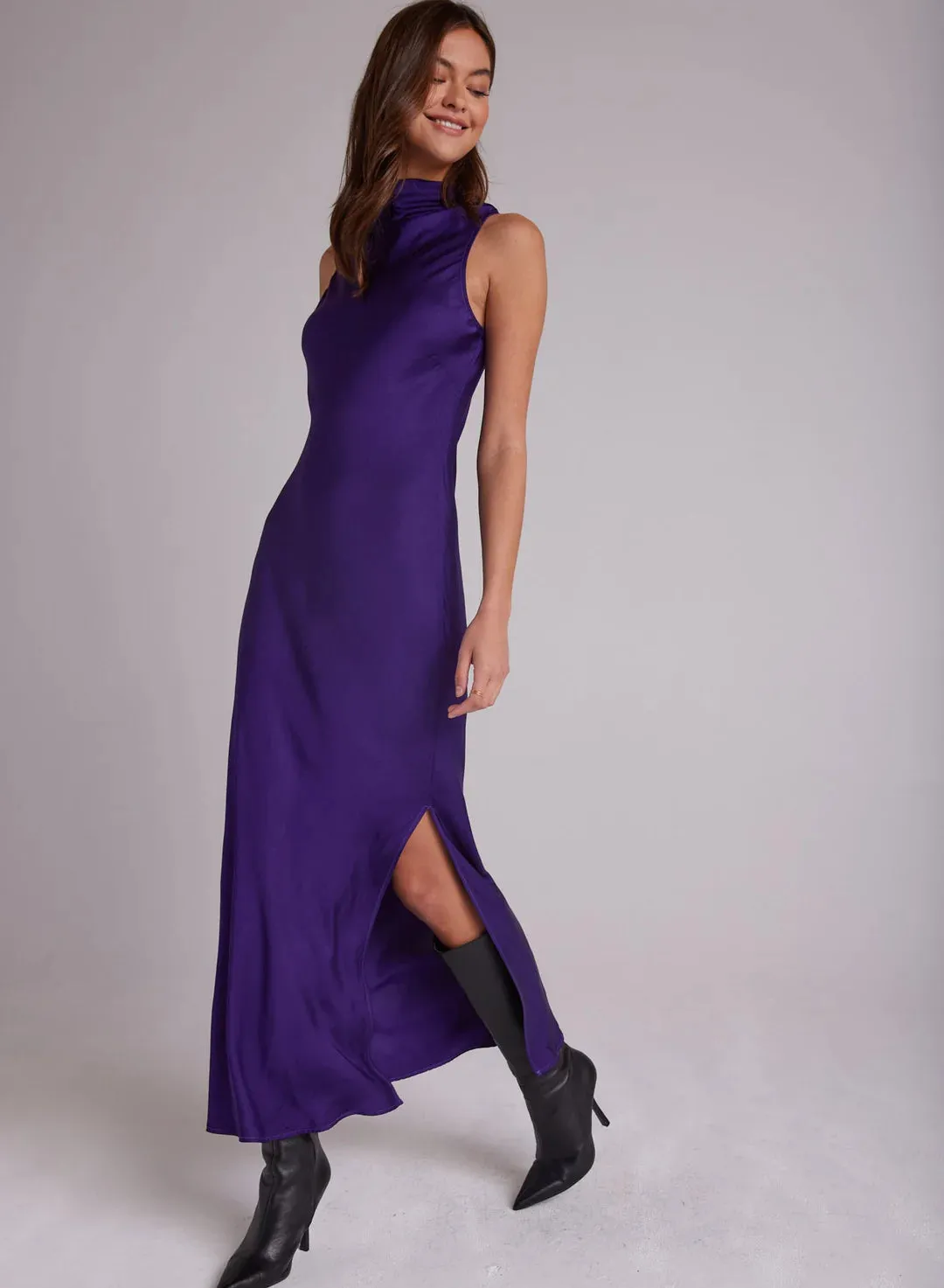 Mock Neck Halter Dress