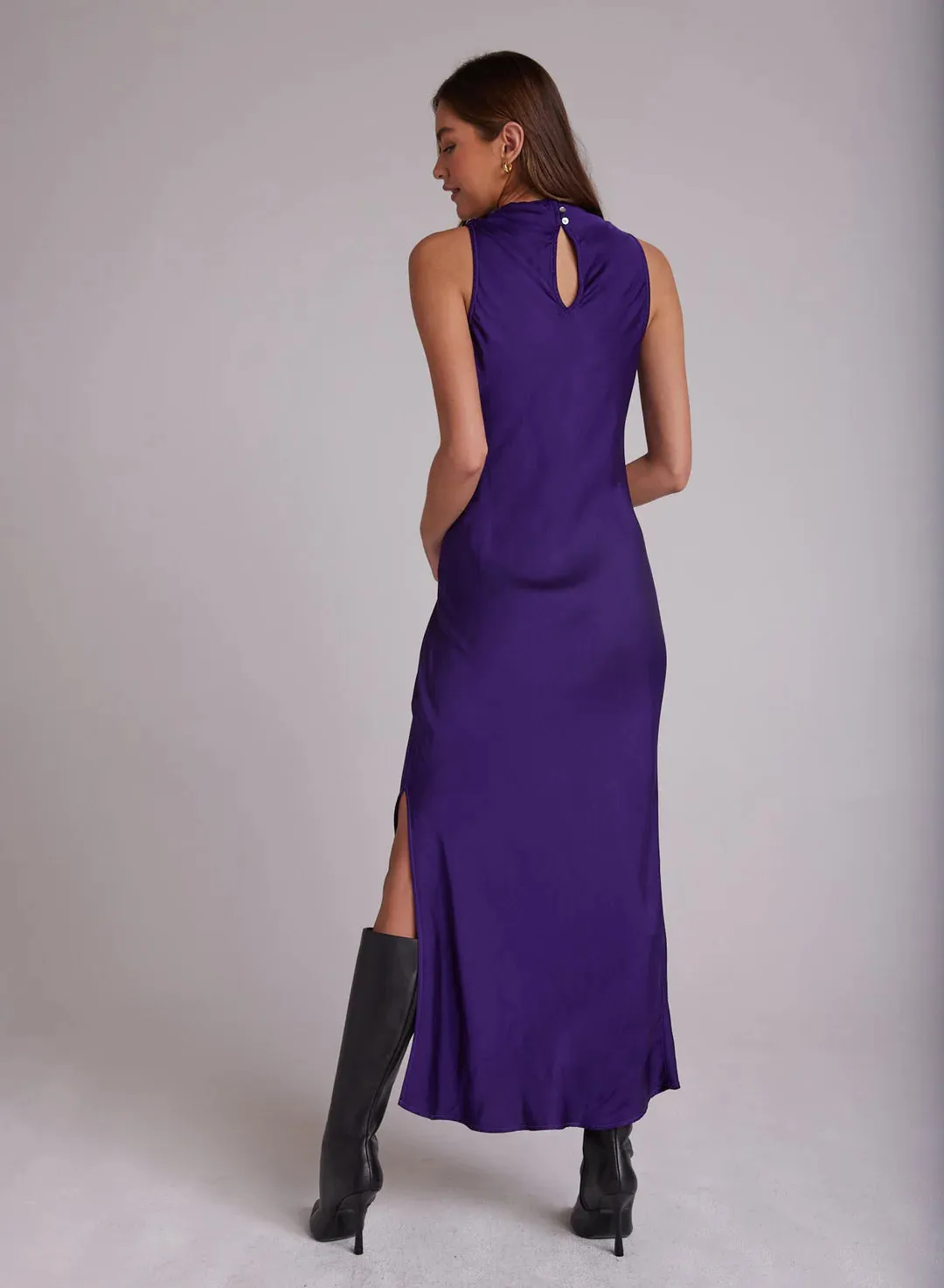 Mock Neck Halter Dress