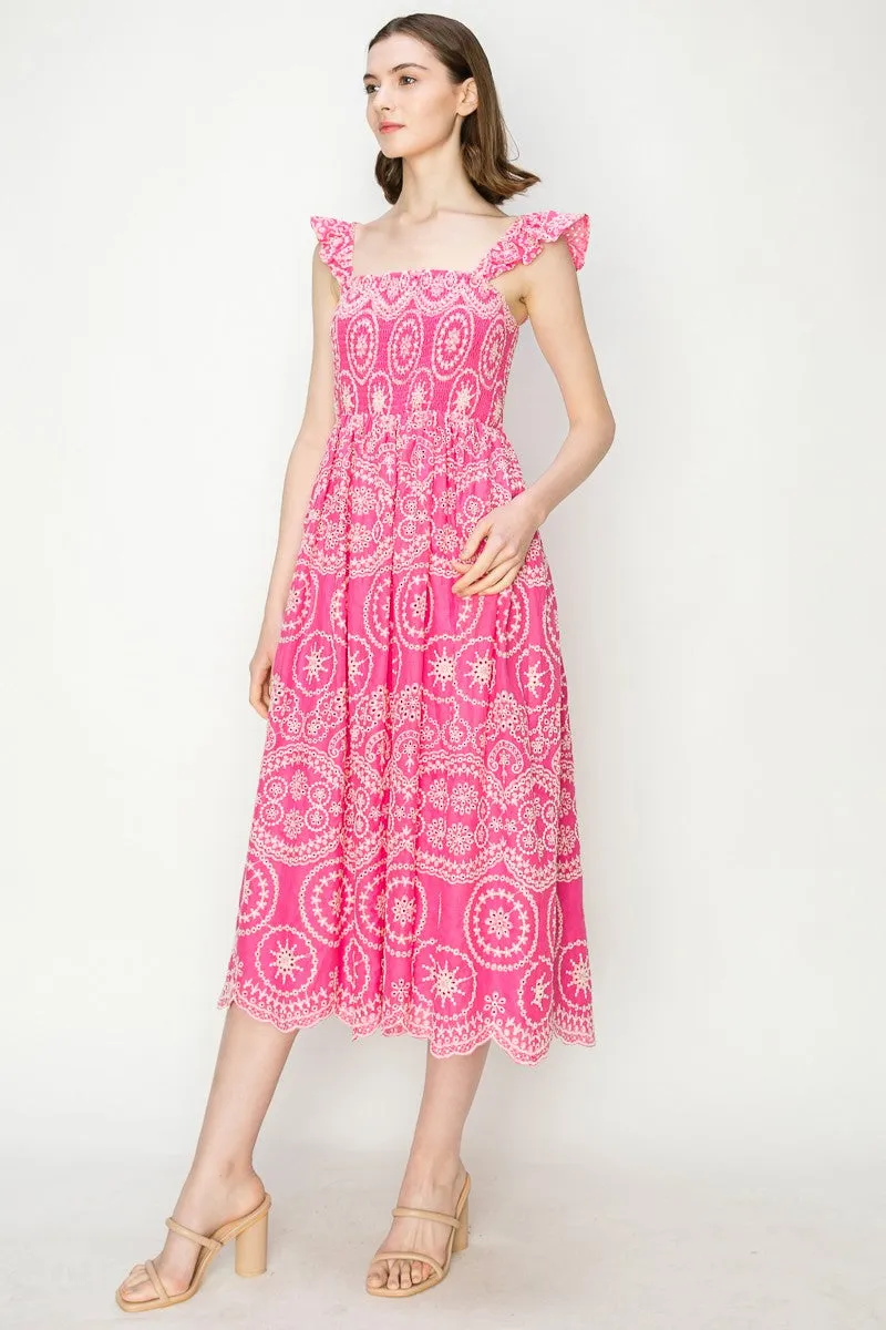 Napa Eyelet Midi Dress