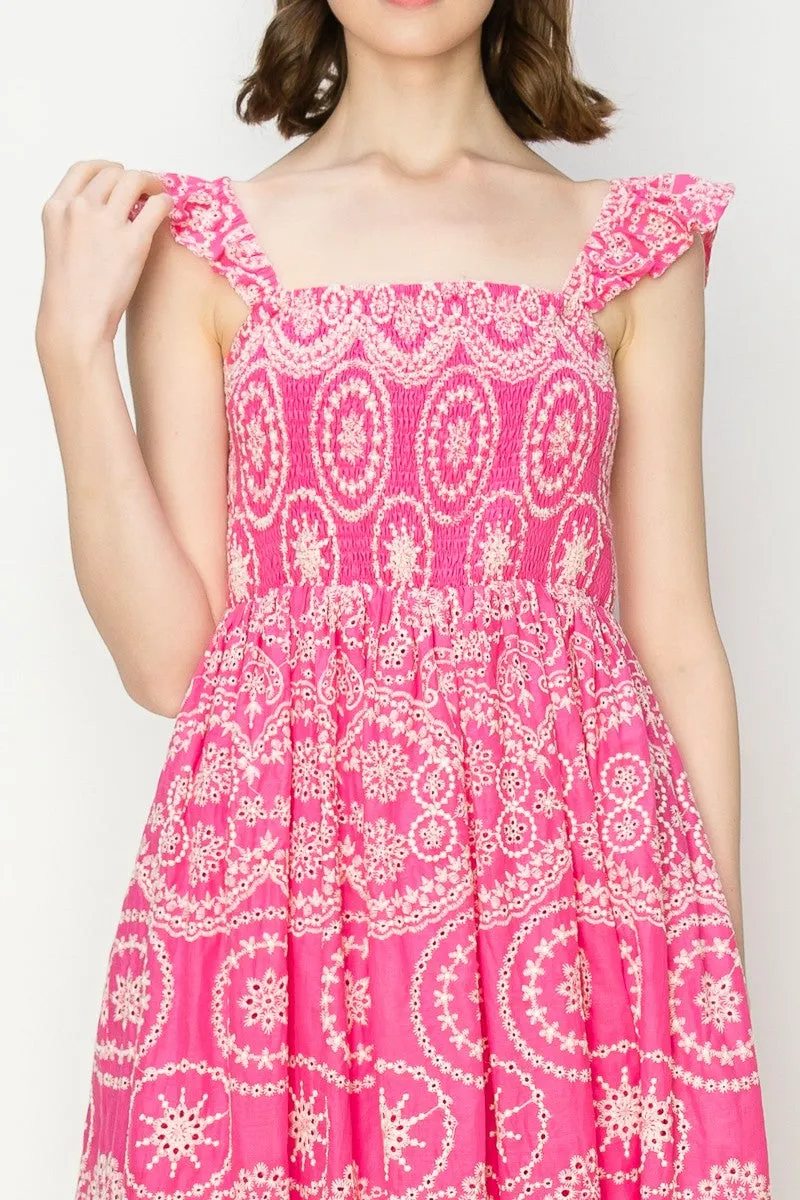 Napa Eyelet Midi Dress