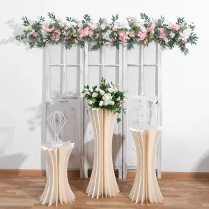 Pink 2 meter Table Runner Rose Hydrangea Arrangement