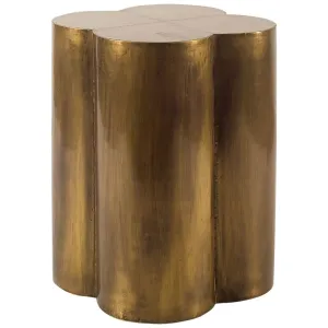 Quatrefoil Accent Table Brass Cladding