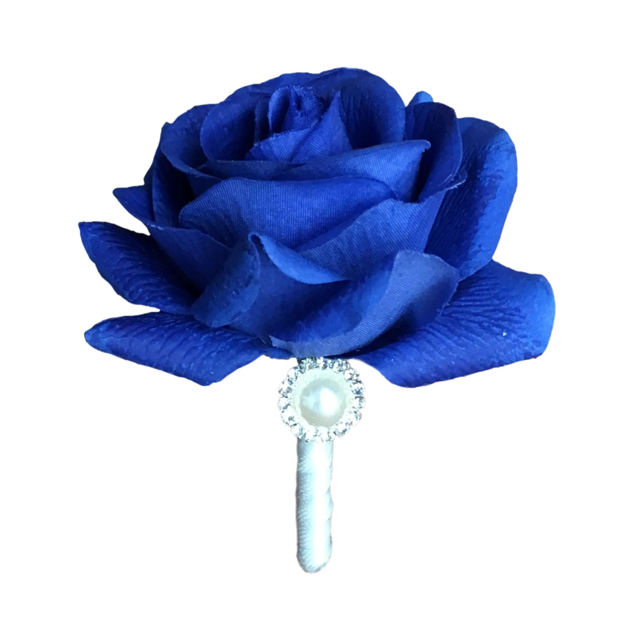 Real Touch Bridal Bouquet Royal Blue Wedding Flowers Boutonnieres Corsages Sets