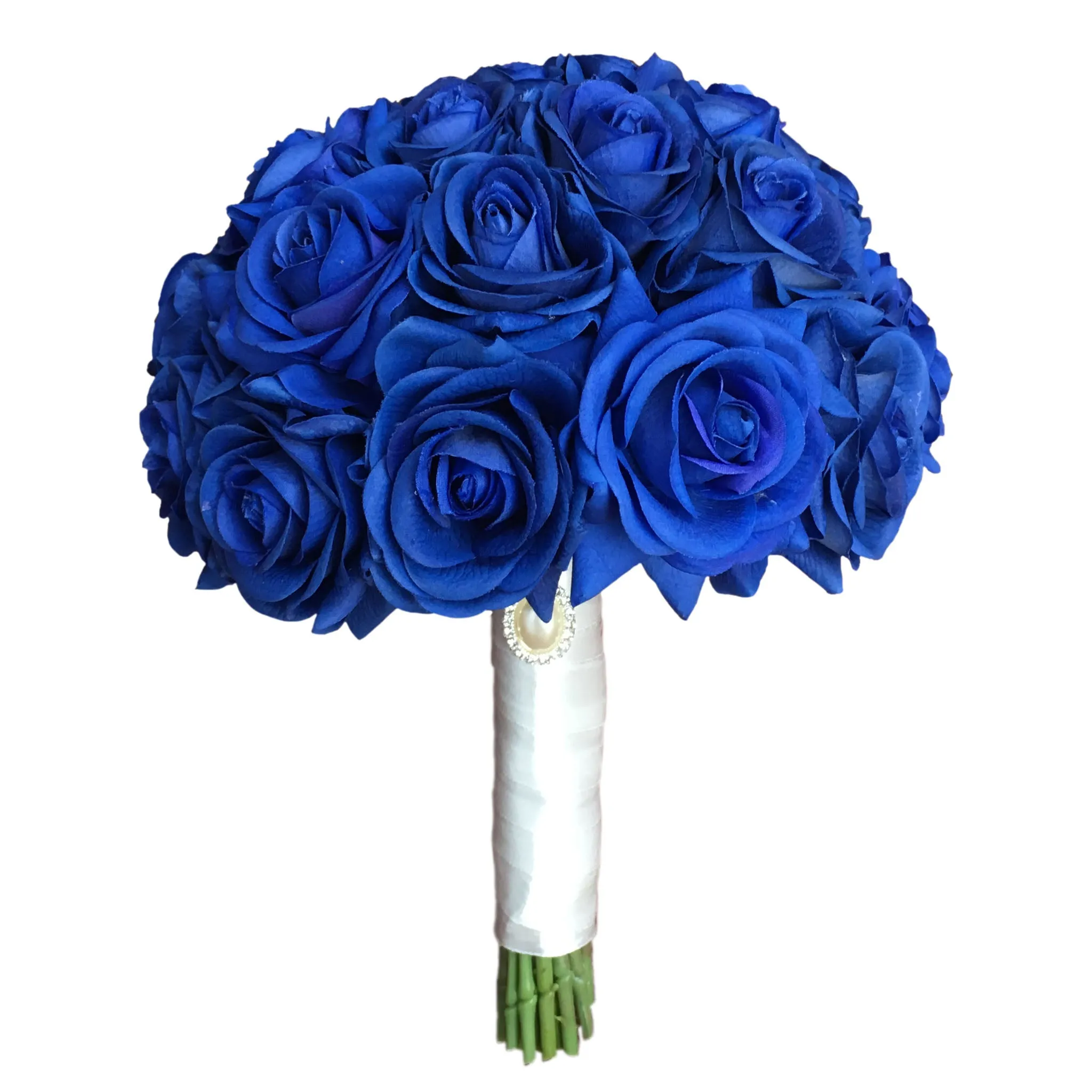 Real Touch Bridal Bouquet Royal Blue Wedding Flowers Boutonnieres Corsages Sets