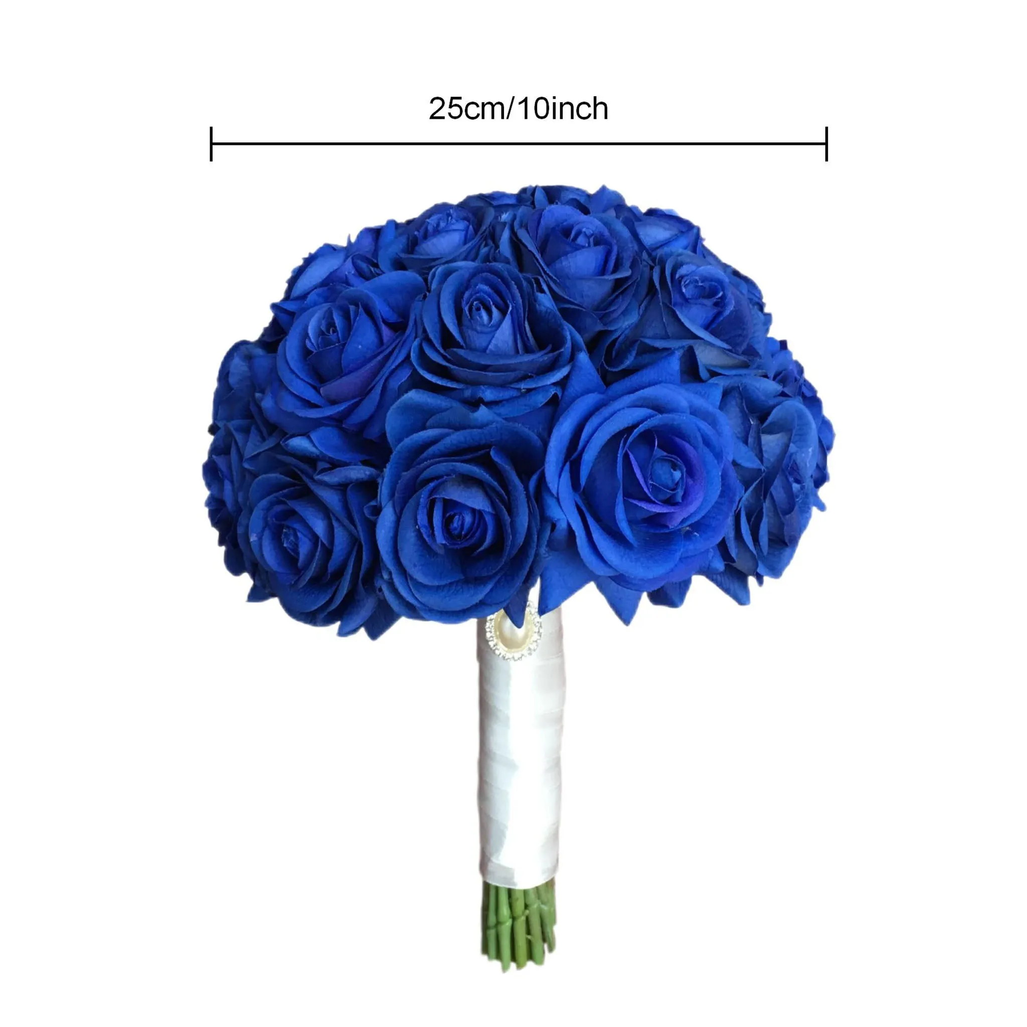 Real Touch Bridal Bouquet Royal Blue Wedding Flowers Boutonnieres Corsages Sets