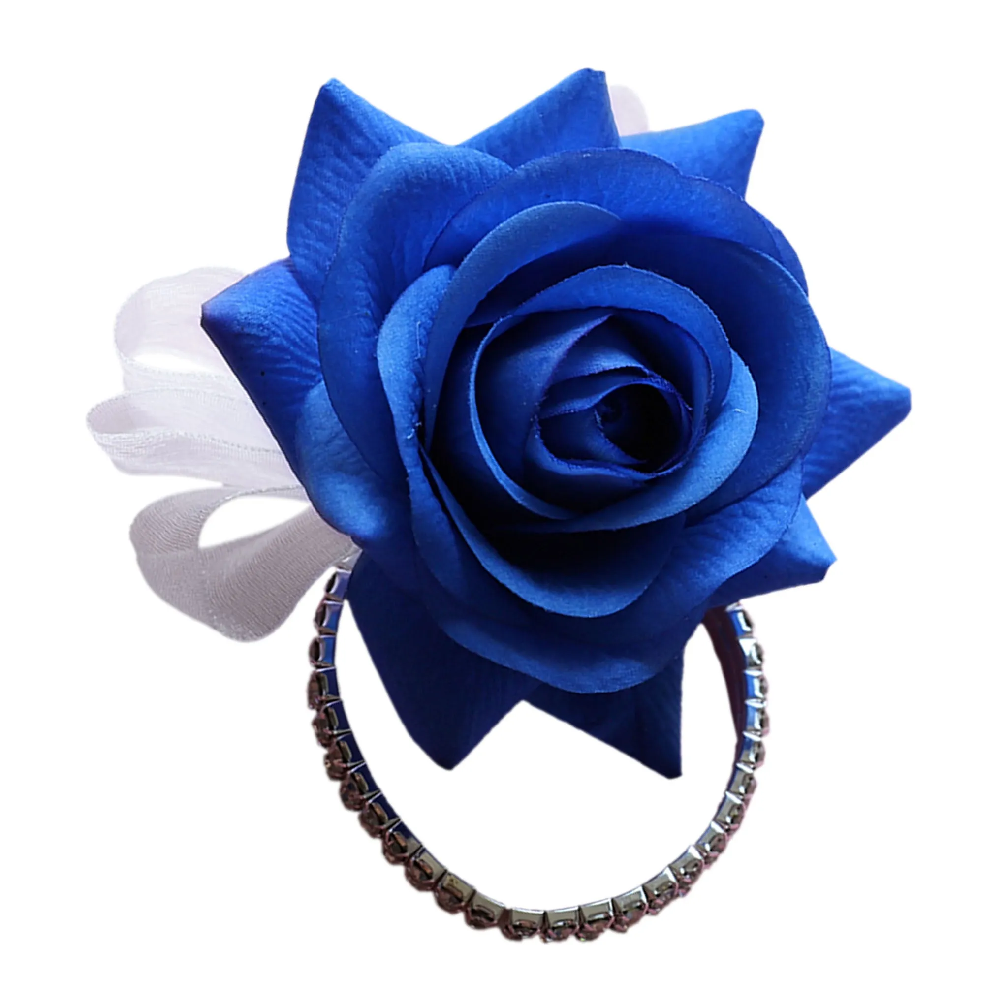 Real Touch Bridal Bouquet Royal Blue Wedding Flowers Boutonnieres Corsages Sets