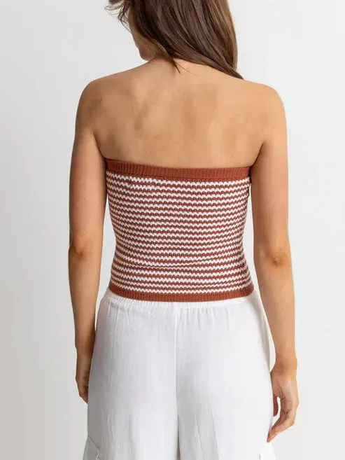 Rhythm SPIRIT STRAPLESS KNIT TOP  - SPICE