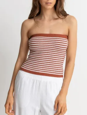 Rhythm SPIRIT STRAPLESS KNIT TOP  - SPICE