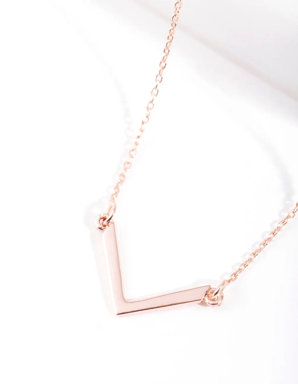 Rose Gold Plated Sterling Silver Chevron Necklace