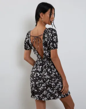 Senza Mini Dress in Dark Wild Flower