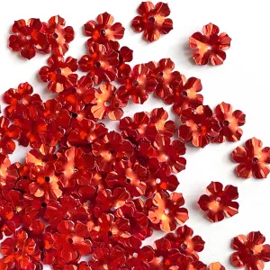 Sequins - Flower - 11mm - Shiny Orange Red (S249)