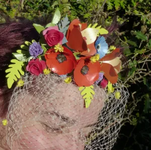 Somewhere over the rainbow headdress birdcage veil