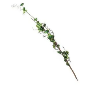 Sugared Fruit Decorative Green Silk Floral Craft Spray with Glitter Accents 33"