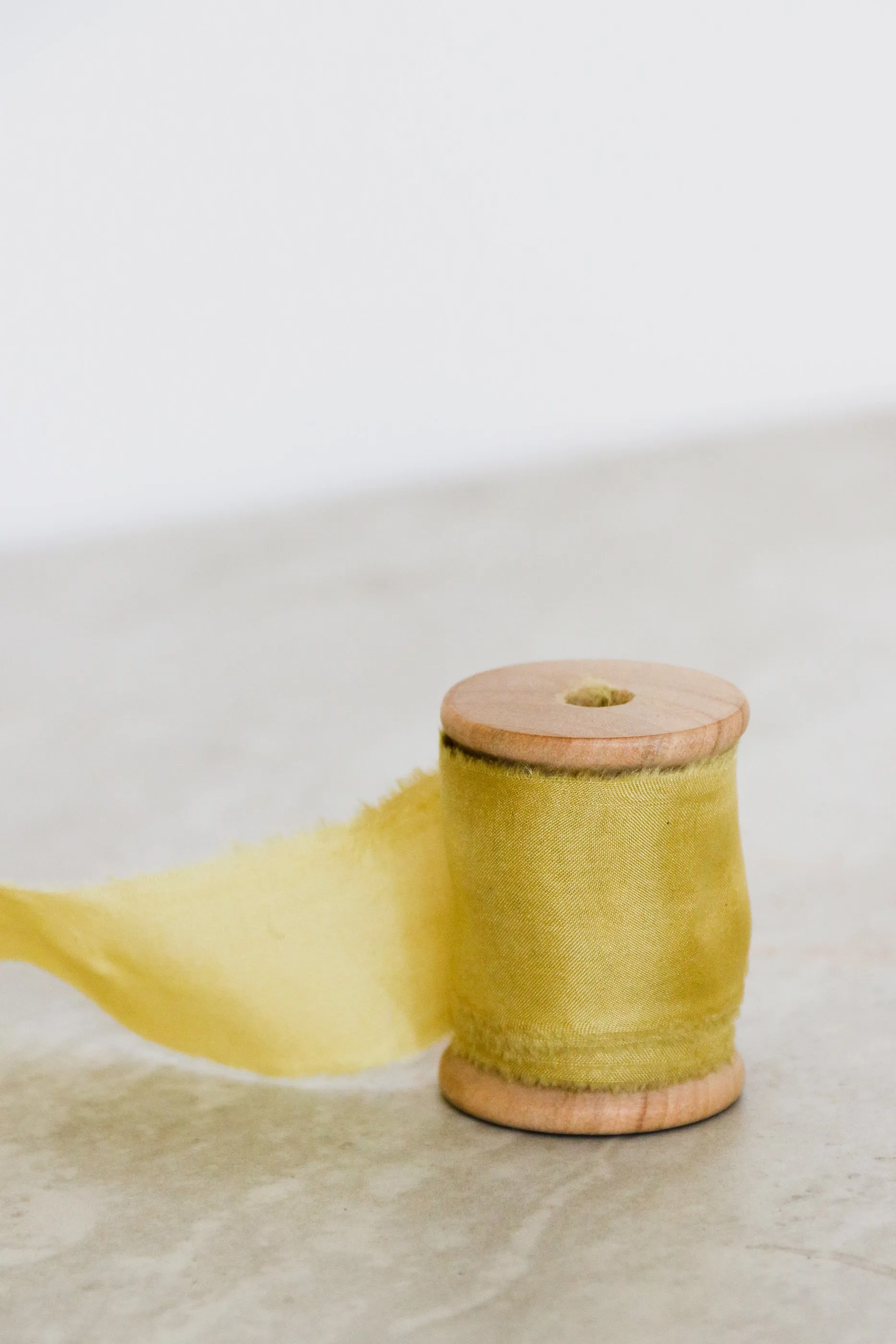 Sunny Yellow Plant Dyed Silk Ribbon