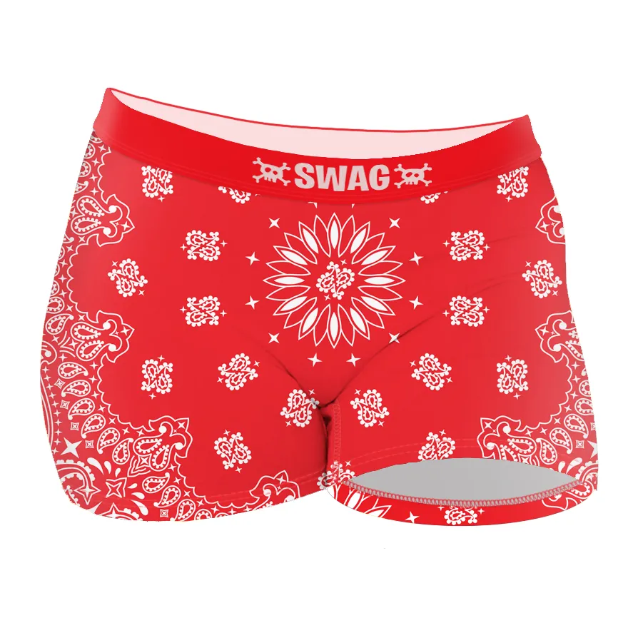 SWAG - 3" Women's Red Bandana Boy Short